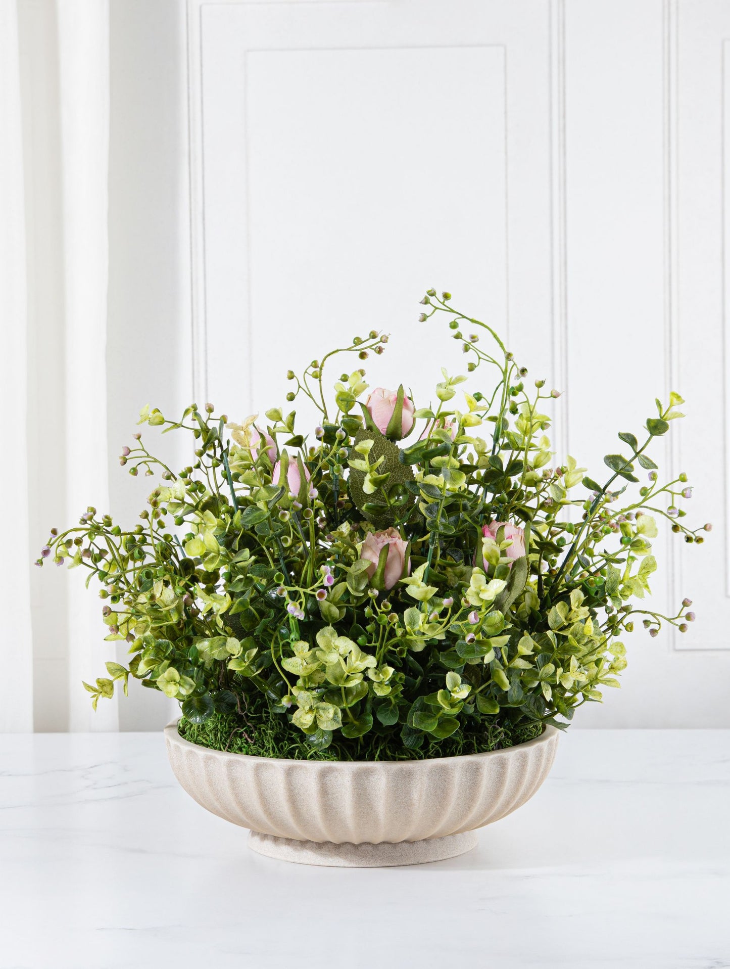 Pink Forest Ribbed Pedestal